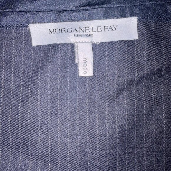 Morgane Le Fay Navy Pinstripe Cotton Skirt - Picture 6 of 8